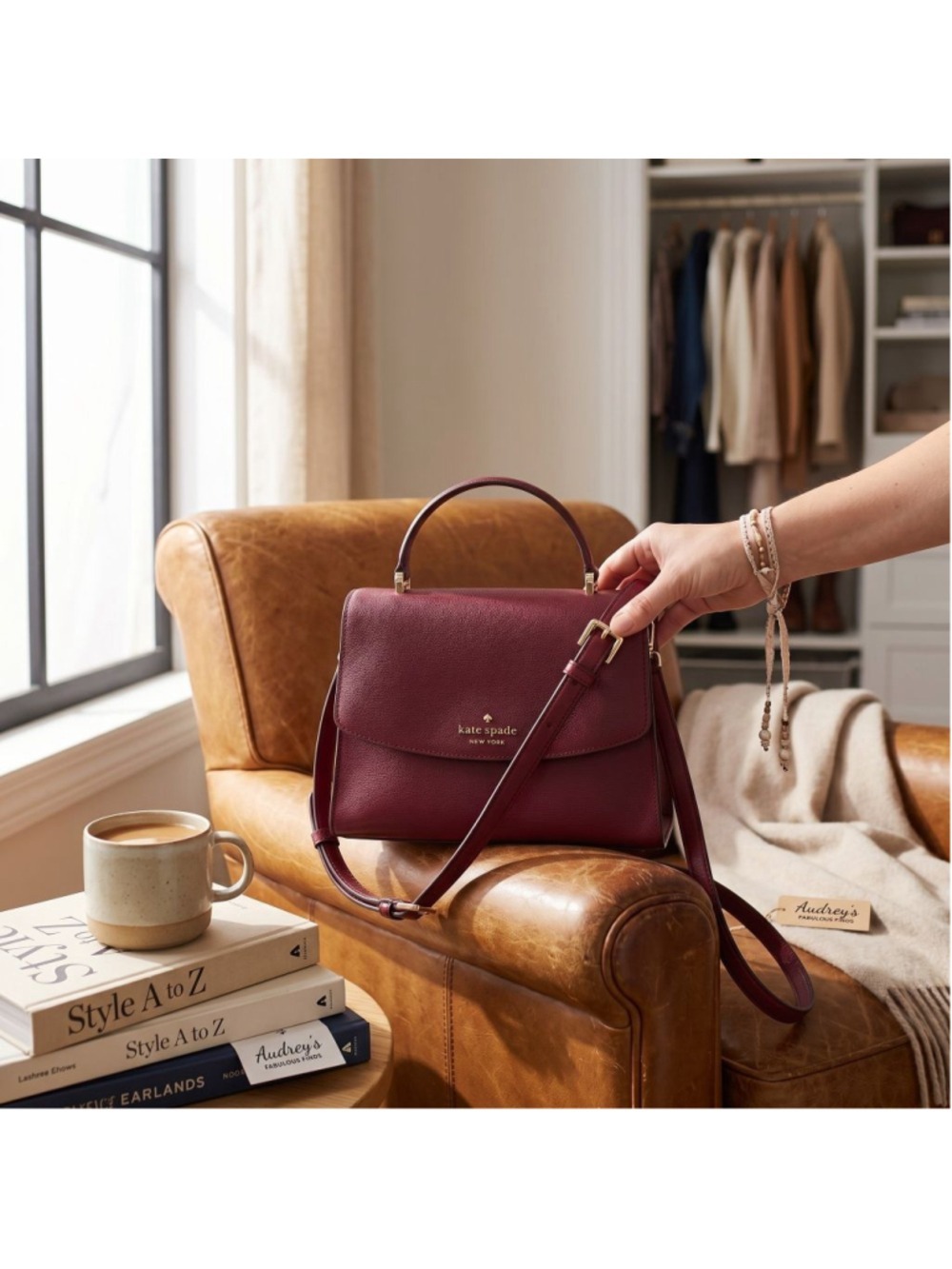 Kate Spade Burgundy Leather Satchel One Size - Picture 3 of 16